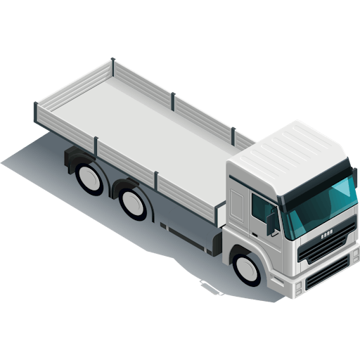 Ilustração de caminhão truck do tipo graneleiro de grade baixa.