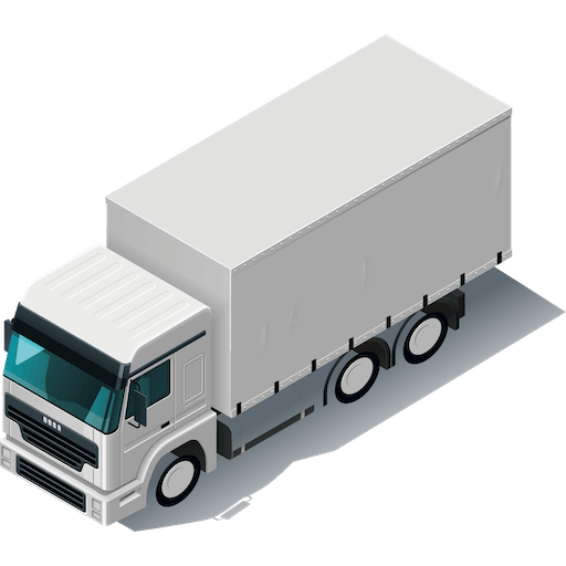 Ilustração de caminhão truck, tipo sider.